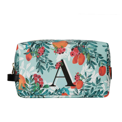 Fonfique Bacio make-up makyaj çantası washbag seyahat çantası citrus nektarin turuncu orange yeşil green hediye gift  monogram alfabe alphabet 